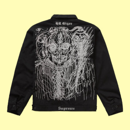 SUPREME H.R. Giger Embroidered Work Jacket Black.